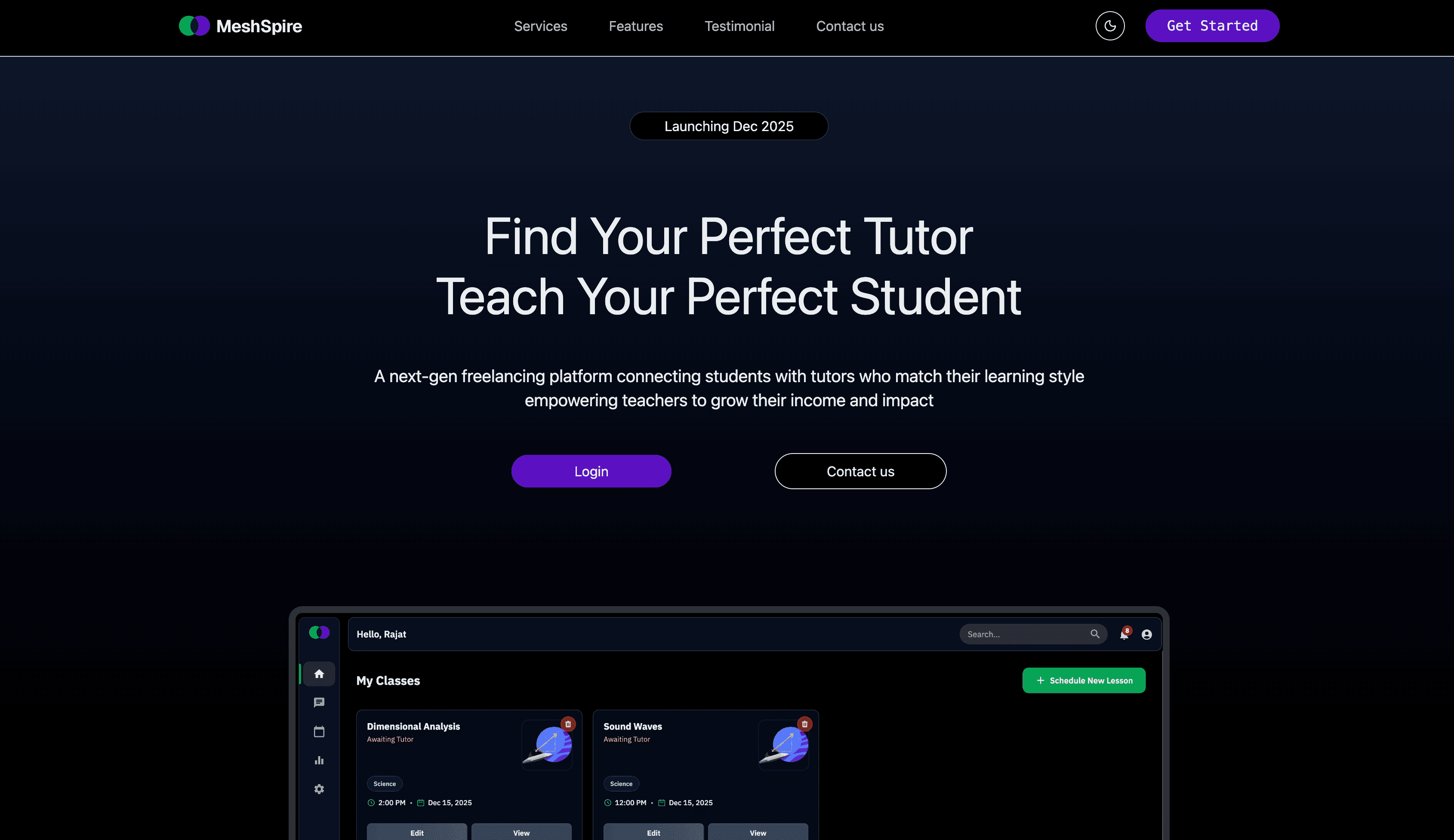 Meshspire website preview